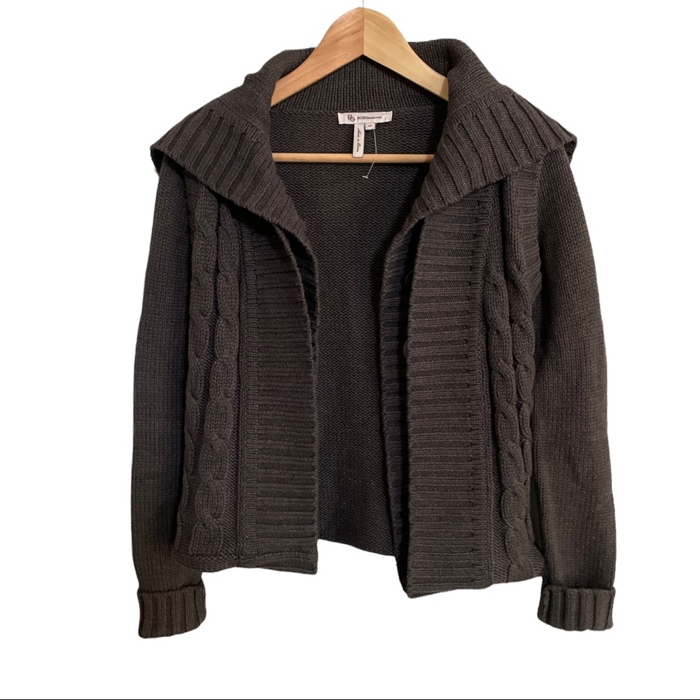 BCBGeneration Charcoal Double Layer Knit Cardigan XS